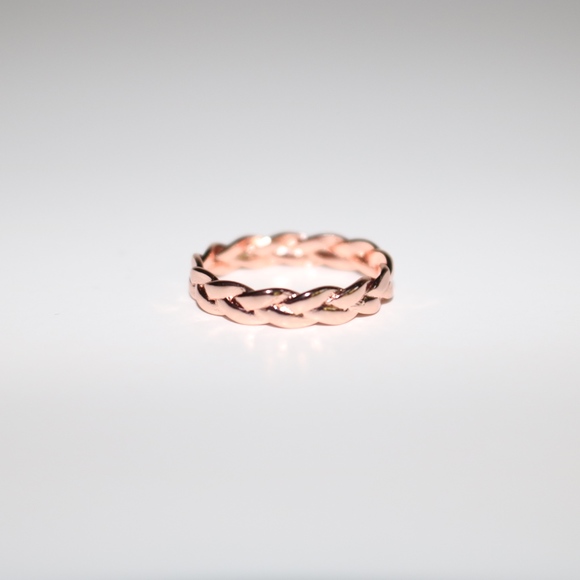OCEAN DREAMS Rose Gold Braided Dainty Ring - Picture 2 of 5